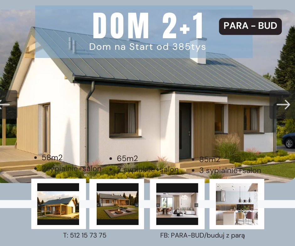 Oferty domów w atrakcyjnej cenie od 385tys