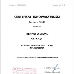 Certyfikat Innowacyjności