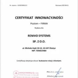 Certyfikat Innowacyjności