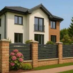 Przykładowa wizualizacja AI aranżacji z wykorzystaniem płotu firmy FABRED