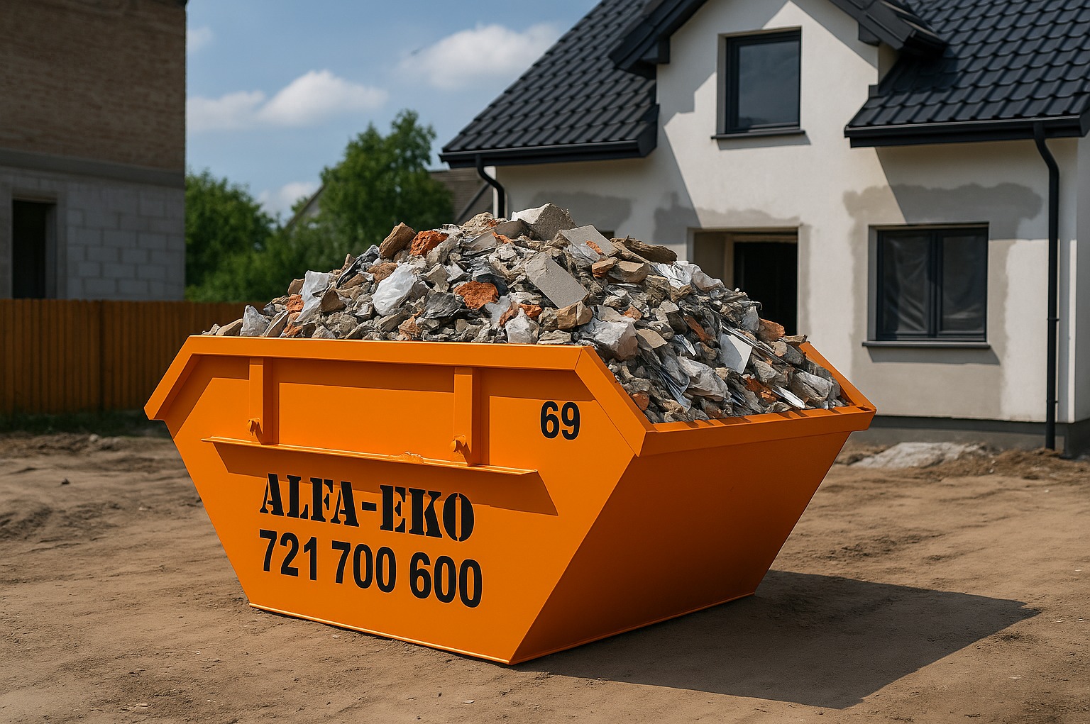 Kontener na odpady poremontowe, wywóz odpadów – Wrocław 2–7 m³