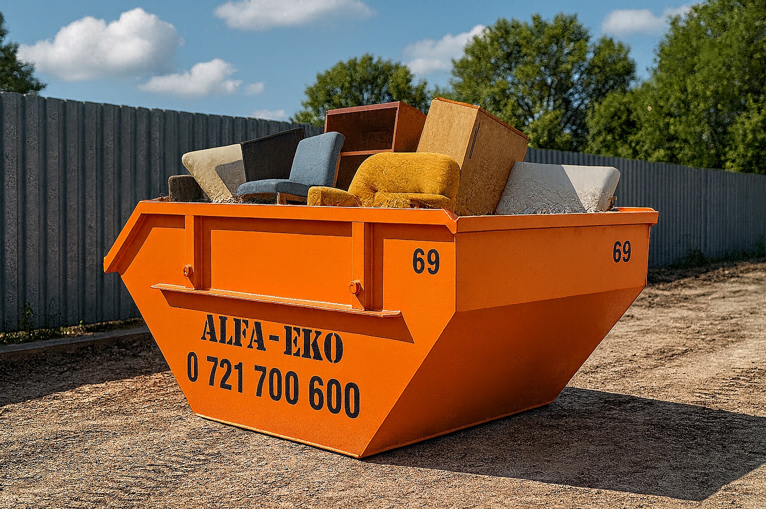 Kontener na meble, wywóz odpadów wielkogabarytowych – Wrocław 2–7 m³