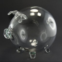 Szklana świnka skarbonka