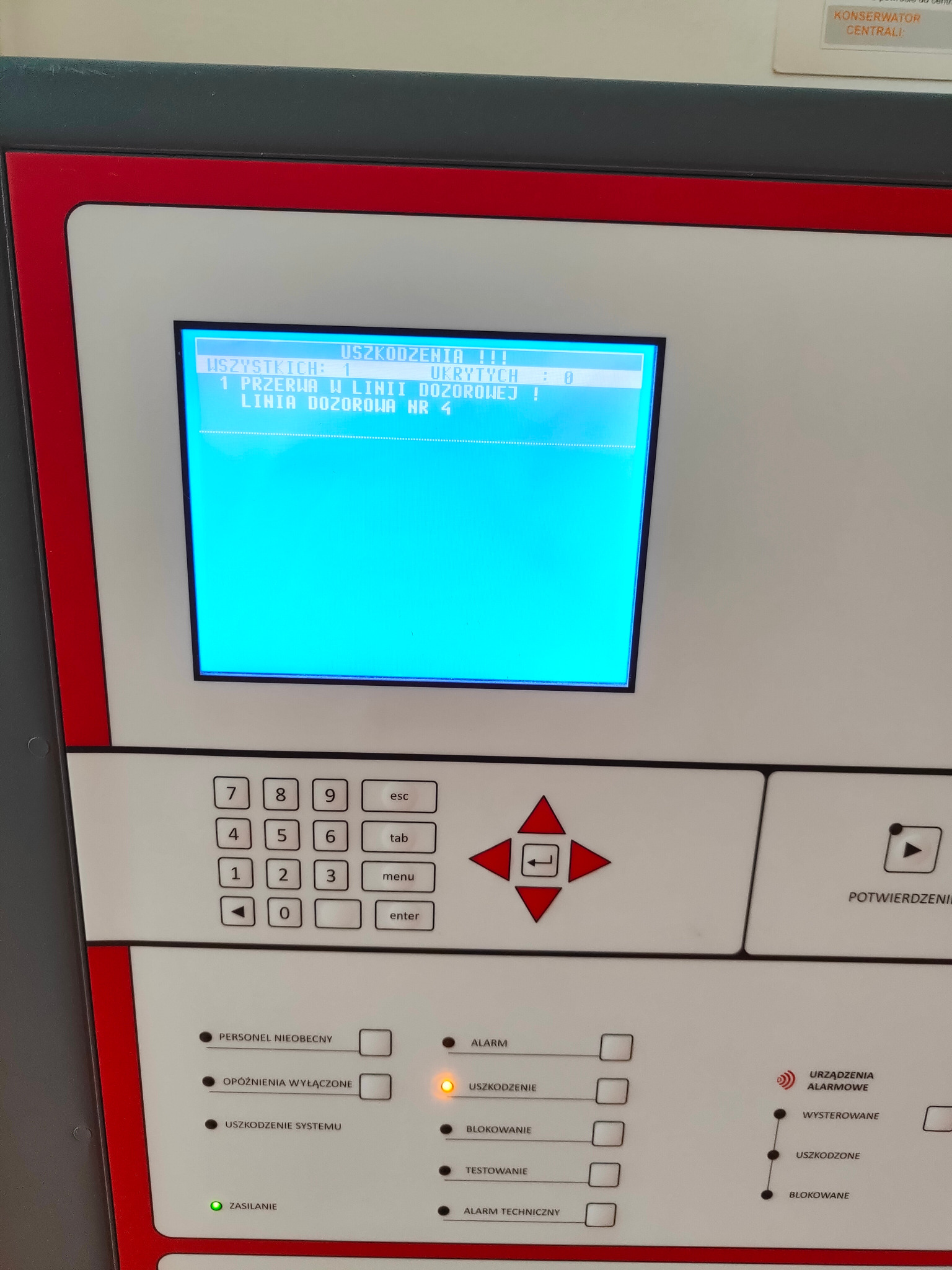 Uszkodzenie na centrali SSP Polon-Alfa 4000