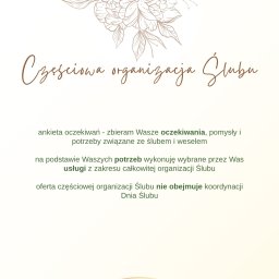 częściowa organizacja ślubu