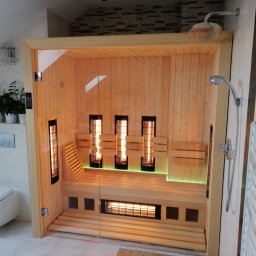 Domowa świerkowa sauna infrared naszego autorstwa.