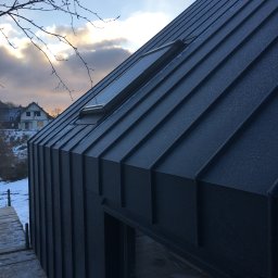 Aluminium Prefa na rąbek stojący. 