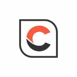 Minimalistyczne logo: litera C podzielona kolorystycznie (czerwony/czarny) w obramowaniu o zaokrąglonych rogach na białym tle. Nowoczesny design.