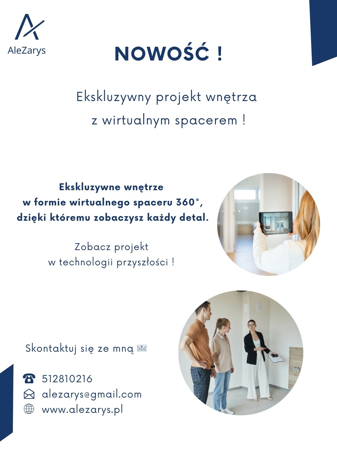 Ekskluzywny projekt wnętrza z wirtualnym spacerem 360. Prezentacja projektu klientom przez projektanta. Nowoczesna technologia w aranżacji wnętrz.
