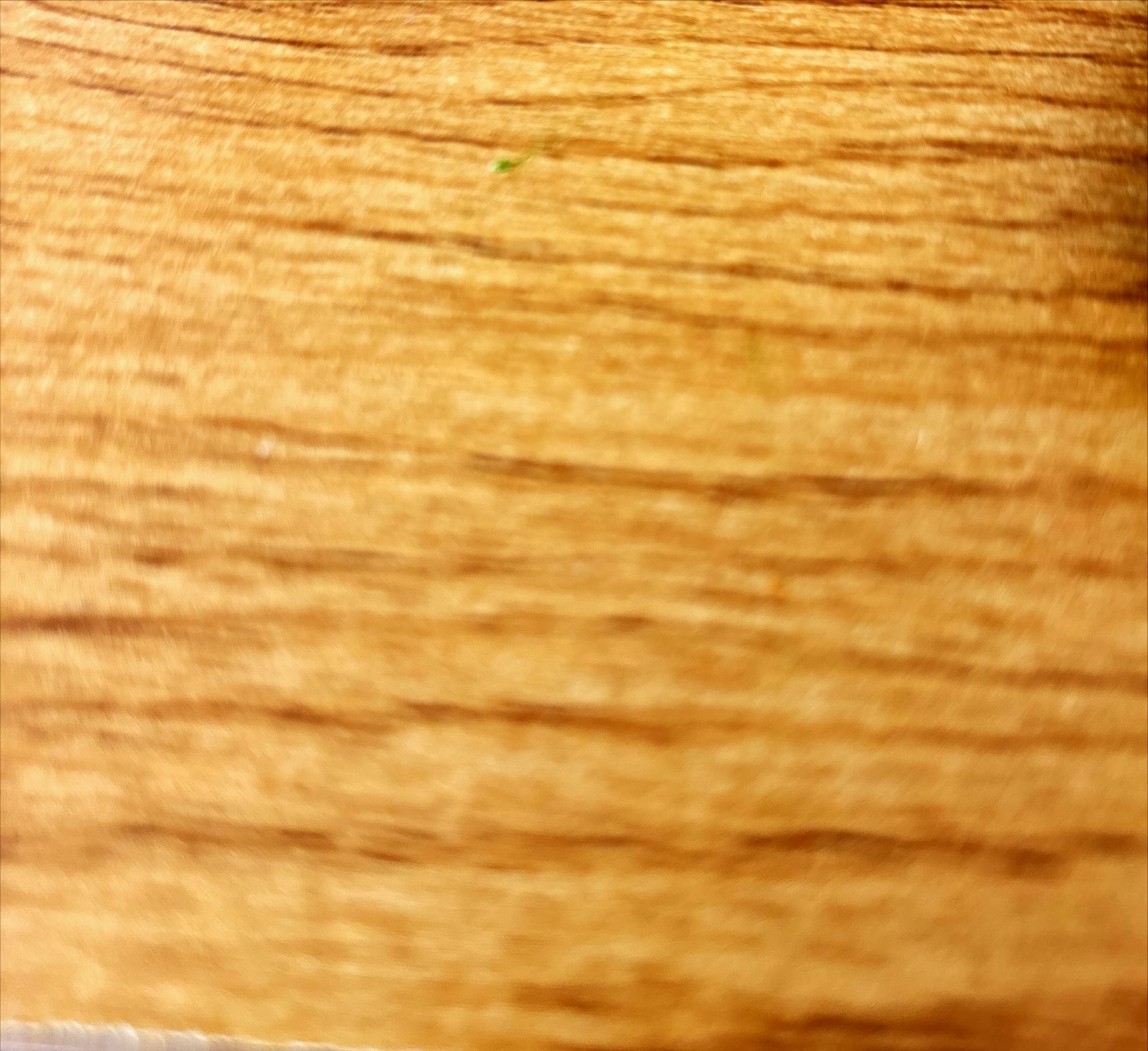 Zbliżenie na drewnianą powierzchnię z wyraźnym rysunkiem słojów. Ciepłe, naturalne odcienie brązu i beżu. Widoczna delikatna, zielona skaza na powierzchni.