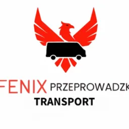 Logo dla firmy transportowej z Gdańska Fenix Przeprowadzki wydruk na busa
