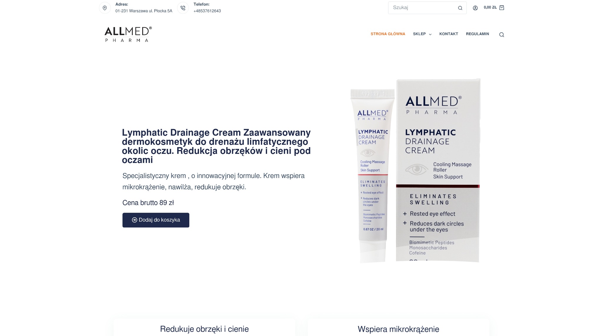 sklep internetowy dla firmy farmaceutycznej (w trakcie wdrożenia)