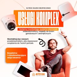 ELTROX SP. Z O.O. - Kompleksowe usługi Eltrox: systemy monitoringu, alarmowe, wideodomofony i automatyka bram. Mężczyzna w fotelu zaprasza do kontaktu. Bezpłatna wizja lokalna.