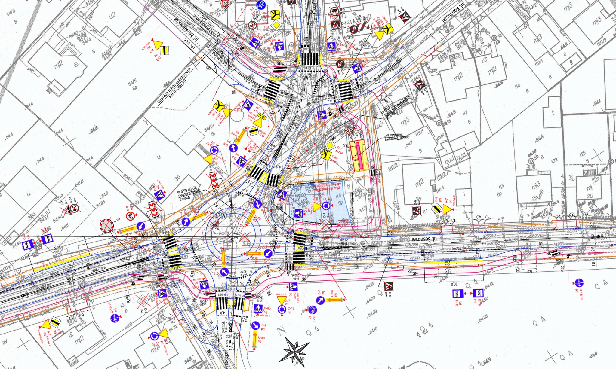 Przykładowy projekt - PROJEKT (skrzyżowanie ul. Sosnowej i Kościuszki, Marki)