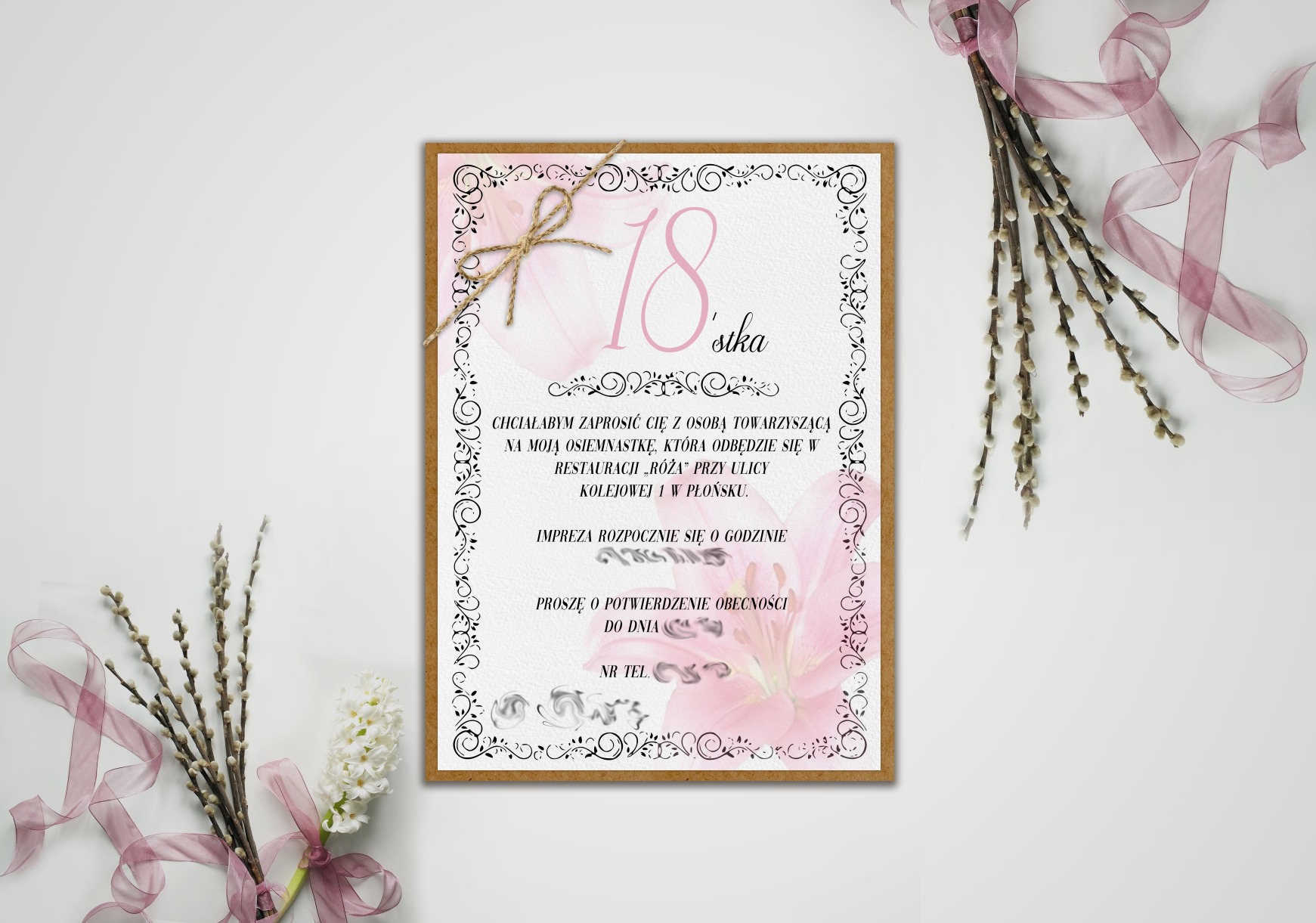 Zaproszenie na osiemnastkę