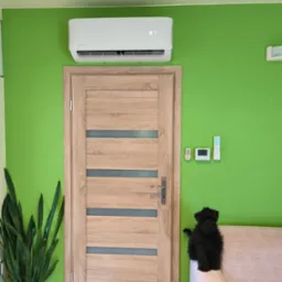 Rotenso Imoto Grzanie do -22°C. SEER: 8.5 SCOP 4.6 Zdjęcie wstawione za zgodą klienta oraz jego psa.