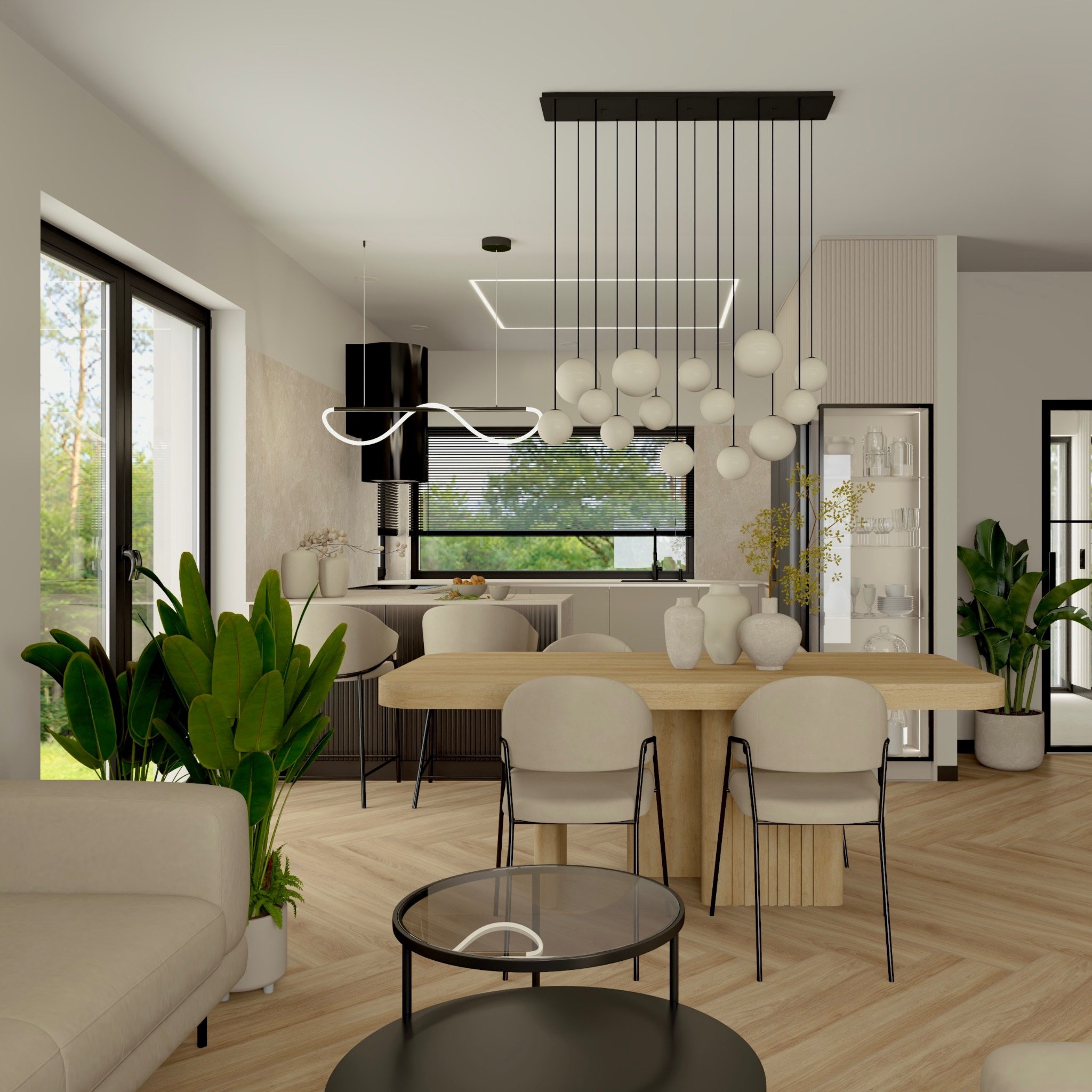 Projekt kuchni oraz strefy dziennej