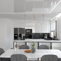 M2 ARCHITEKCI - Projekt wnętrza w stylu glamour z dodatkami czerni i złota