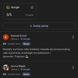 Nie może nas zabraknąć rzecz jasna w Google 🤷🏻‍♂️
Zapoznaj się z opiniami i bądz spokojny o swoje zlecenie 💪🏽