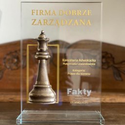 Wyróżnienie „Firma Dobrze Zarządzana” 2019 r.

Przyznawane przez Magazyn Gospodarczy Fakty – to dla mnie bardzo ważne wyróżnienie, jedno z pierwszyk tak znaczących.
