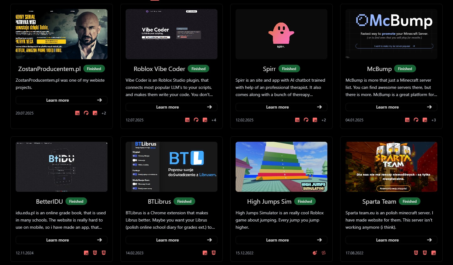 Przykłady moich projektów