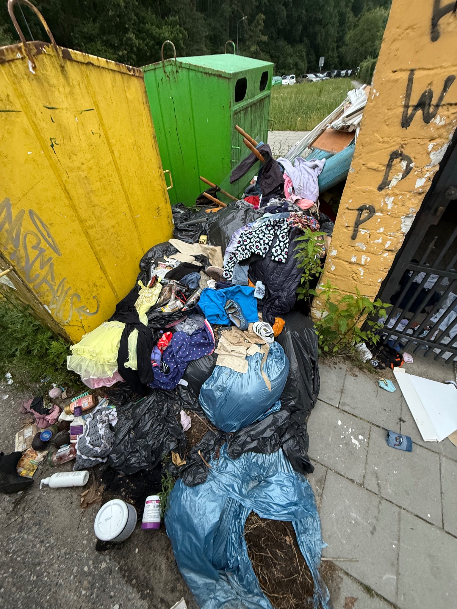 Sprzątanie odpadów przy wiacie