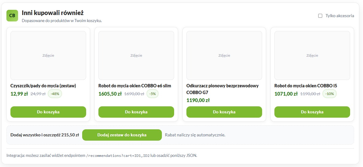 Wtyczka do prezentowania najbardziej popularnych produktów jako wiget w koszyku na platformie sky-shop.