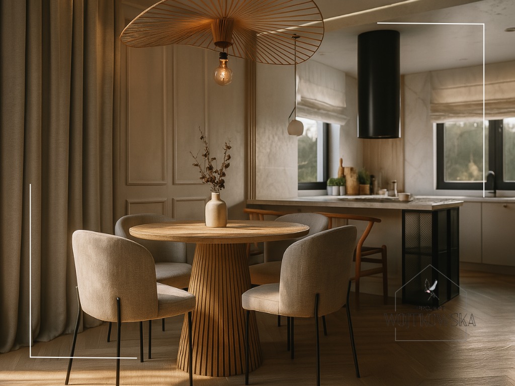 Projekt aneksu kuchennego z salonem w segmencie