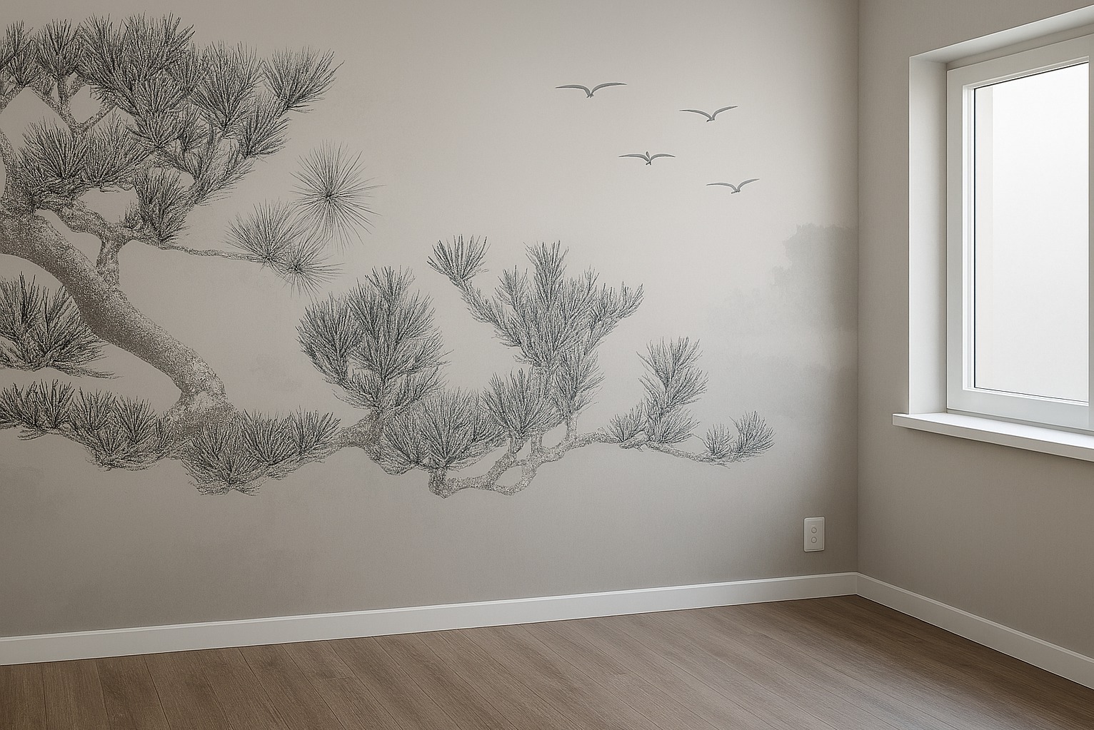 Fototapeta winylowa na ścianie w bloku