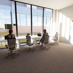Wizualizacja przestrzeni biurowej.