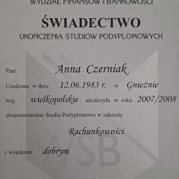 Podyplomówka z Rachunkowości.
