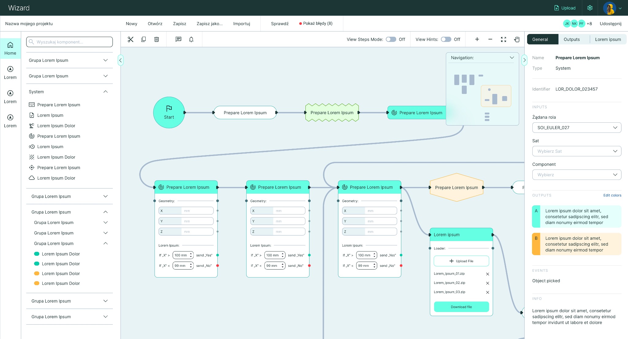 UX/UI i elementy architektury aplikacji do projektowania przepływów dla branży przemysłowej