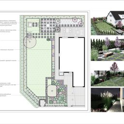 Projekt ogrodu w nowoczesnym stylu przy bliźniaku