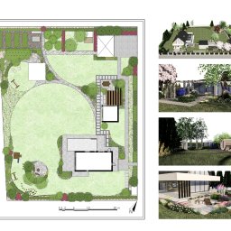 Projekt ogrodu łączący nwoczesne elementy z naturalistycznym krajobrazem