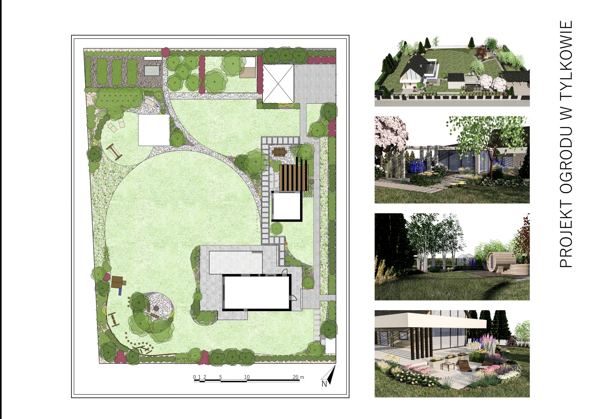 Projekt ogrodu łączący nwoczesne elementy z naturalistycznym krajobrazem