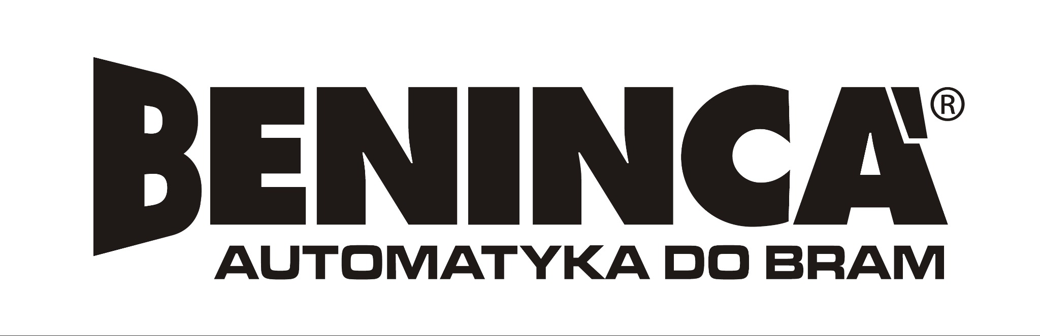 Logo BENINCA z napisem 'Automatyka do bram' w czerni na białym tle. Charakterystyczny kształt litery B po lewej stronie. Znak ® przy literze A.
