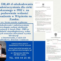 przykłądowe odszkodowanie uzyskane na podstawie tzw. ustawy lutowej