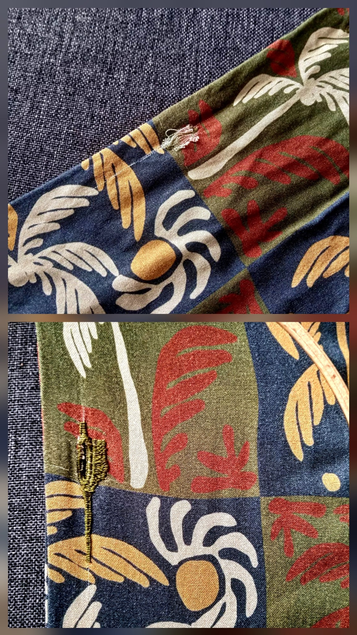 Naprawa koszulki przy dziurze, ręcznie