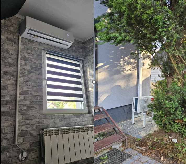 Montaż klimy w domku jednorodzinnym, dostosowany do potrzeb klienta. Najważniejsze żeby klient był zadowolony!