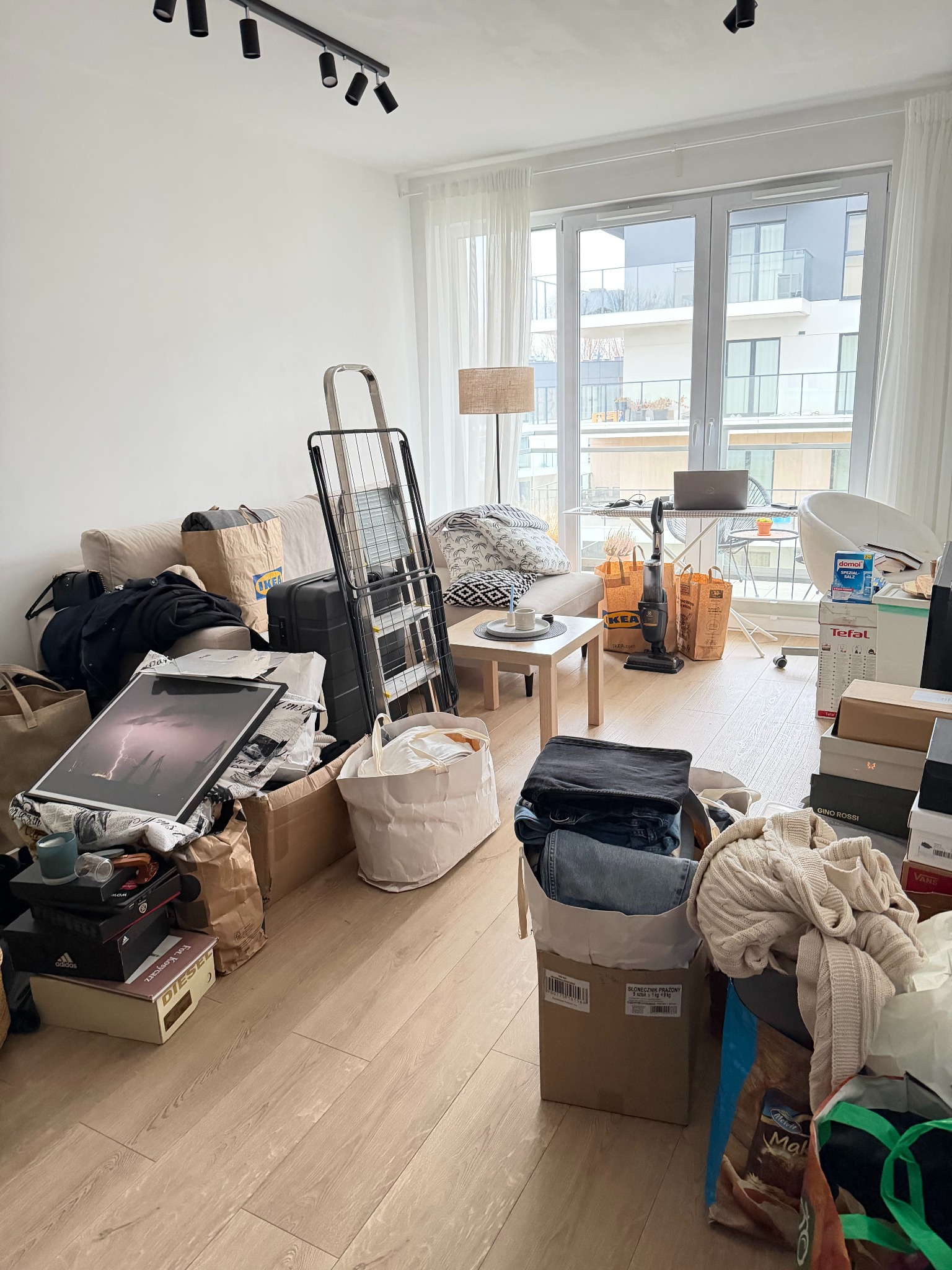 przed sesją zdjęciową, w trakcie porządkowania salonu do zdjęć