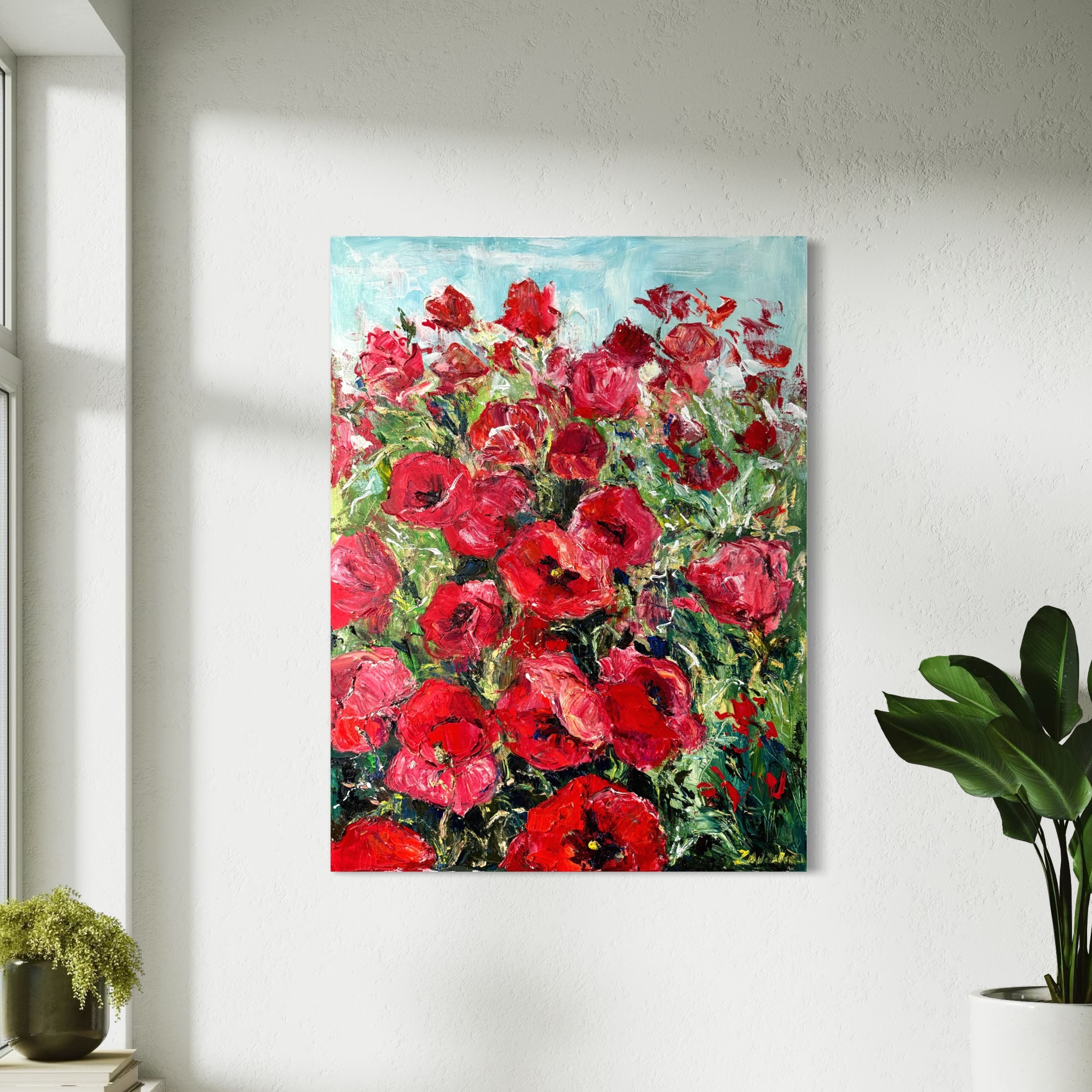 “Makowe pole” Rozmiar 58x78 cm Technika: olej, płótno