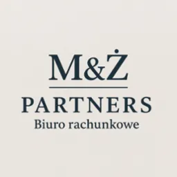 Eleganckie logo biura rachunkowego M&Z Partners na kremowym tle. Klasyczny krój pisma i minimalistyczny design.