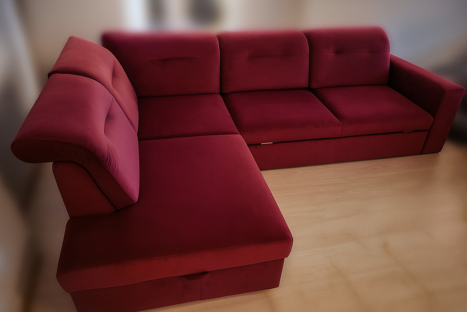 Pełna renowacja sofy narożnej w tkaninie 'Venus Velvet'