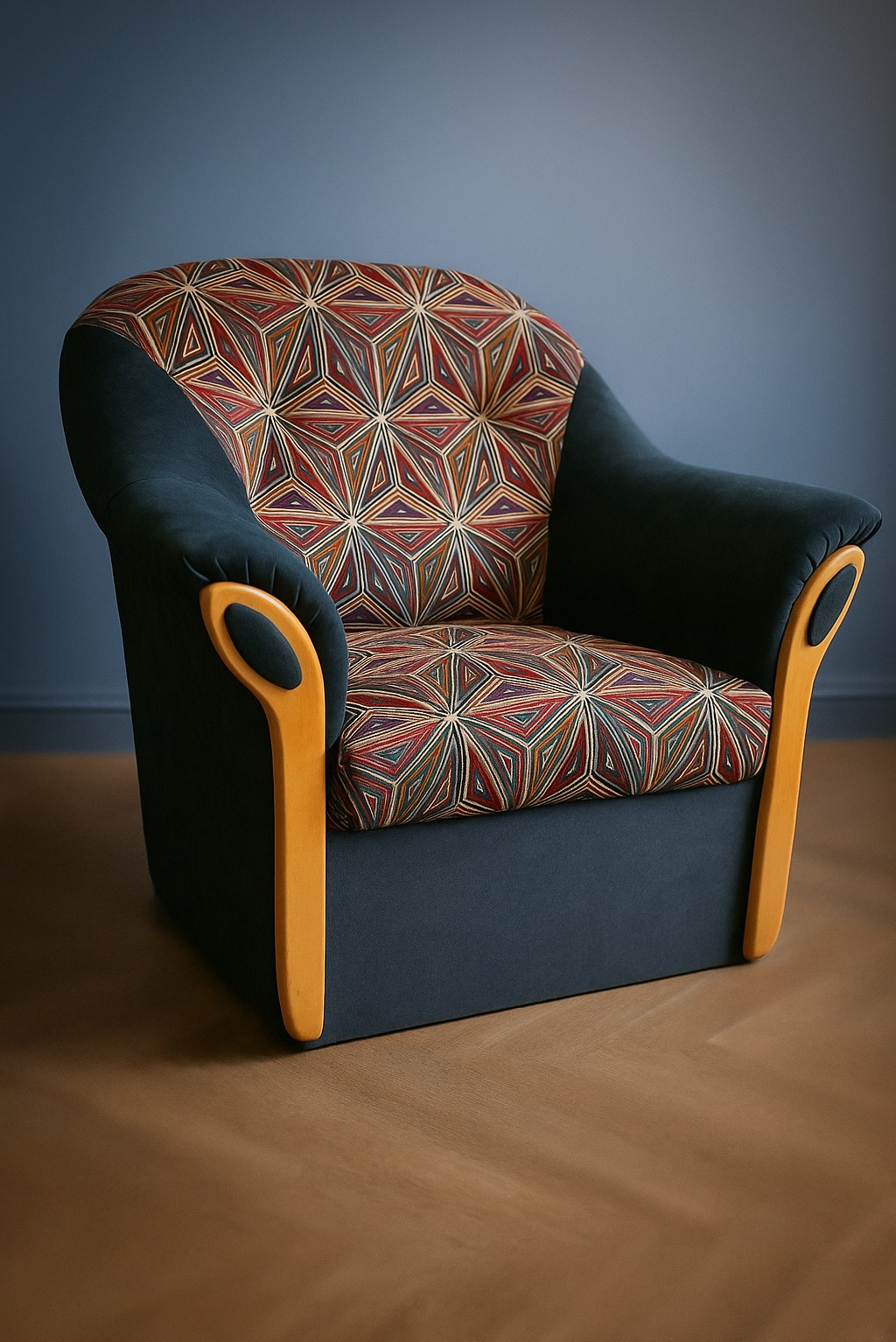 Renowacja z ciekawym połączeniem tkanin