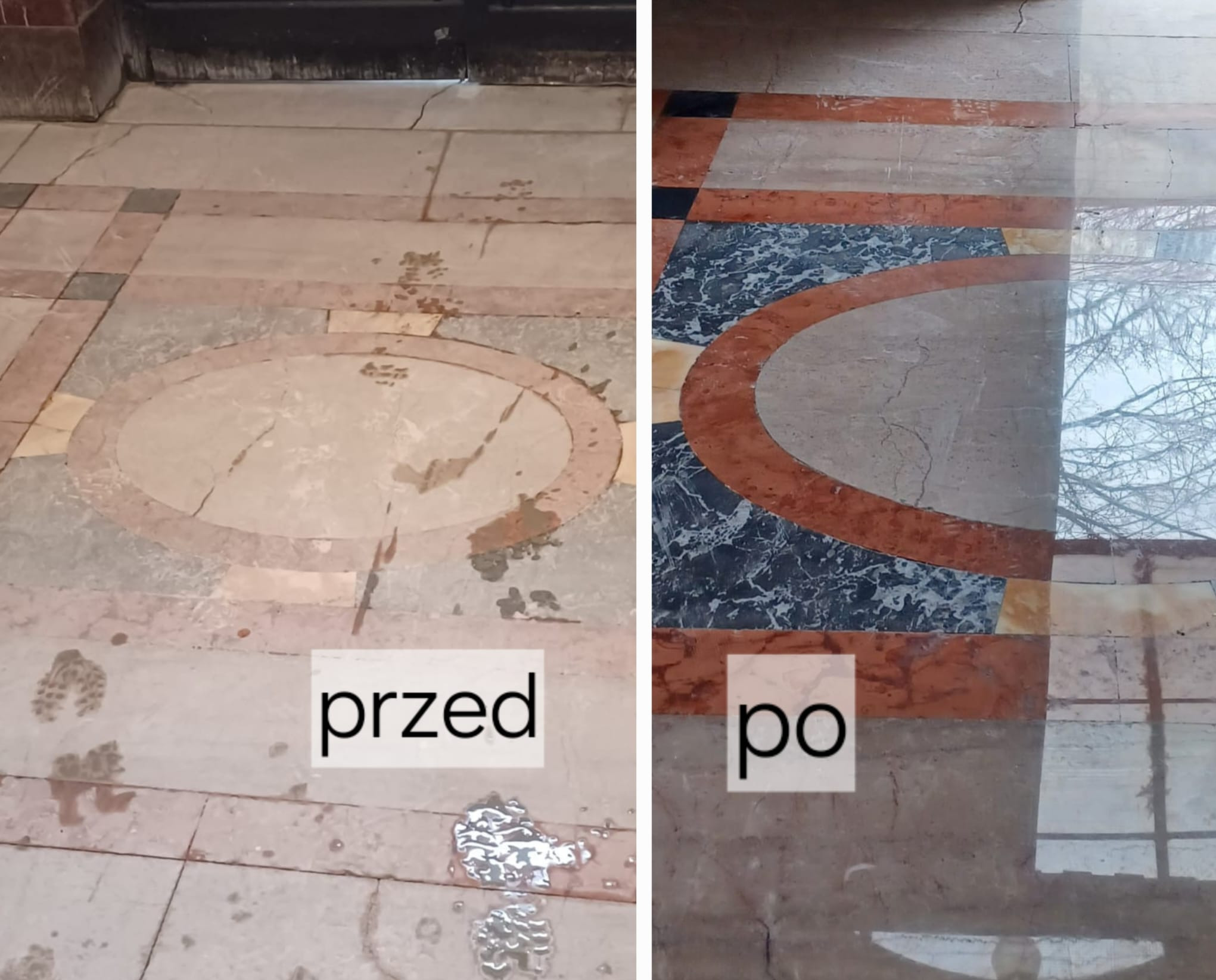 Mycie i polerowanie starego zniszczonego wejścia do restauracji