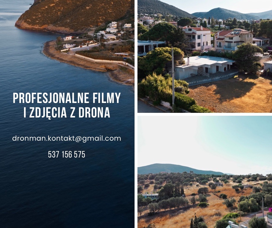 Profesjonalne ujęcia z drona: widok na wybrzeże, zabudowę mieszkalną i krajobraz. Kontakt: dronman.kontakt@gmail.com, 537 156 575.