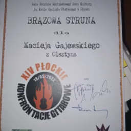 Brązowa Struna konkursu Płockie Konfrontacje Gitarowe