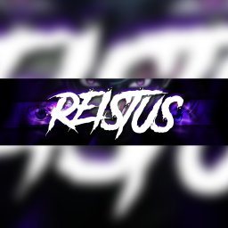 Dominik Cholewa - Animowany baner z postaciami i napisem 'REISTUS' na czarno-fioletowym tle z motywem oczu, prezentujący styl graficzny.