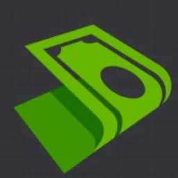 Grafika wektorowa: stylizowany, zielony banknot na szarym tle z siatką. Lekkie cieniowanie podkreśla trójwymiarowość, sugerując ruch lub dynamikę.