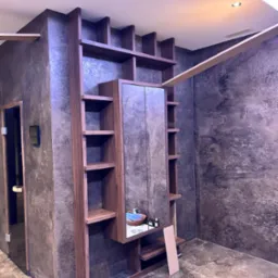 Regał w spa z orzecha amerykańskiego